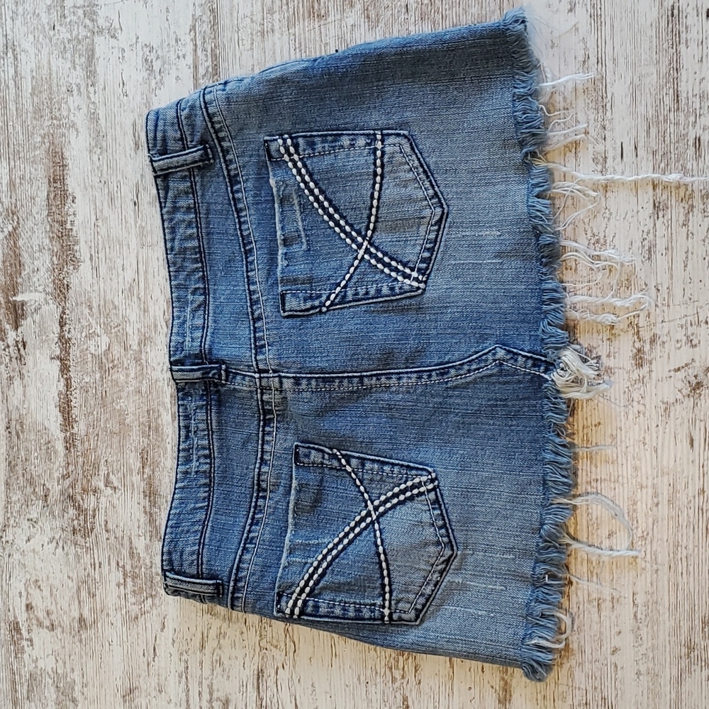 Denim mini skirt size 27 Distressed Frayed - Picture 5 of 7
